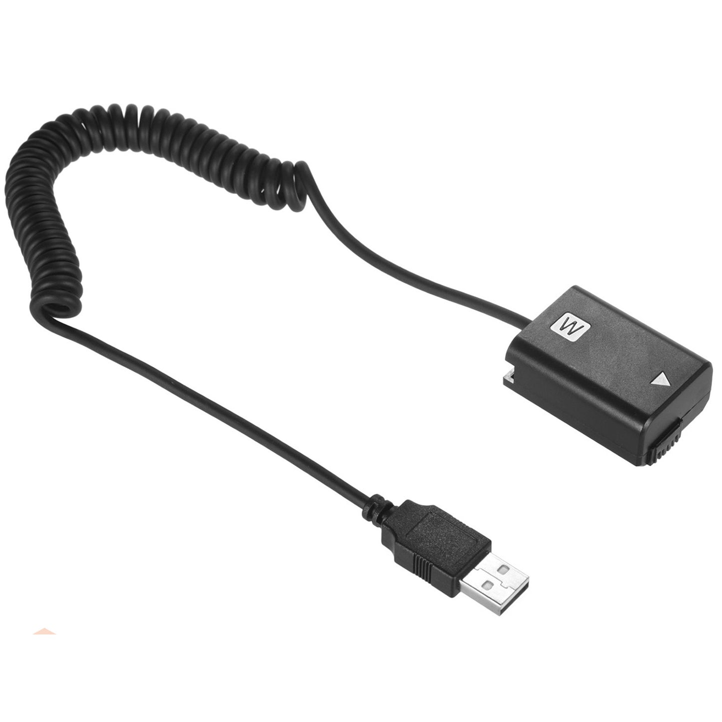 Topcine NP-FW50 Dummy Battery with DC Power Bank USB Adapter Flexible Spring Cable Compatible with Sony A7 A7II A7R A6500 NEX7 A35 A55 camera etc. TOPCINE