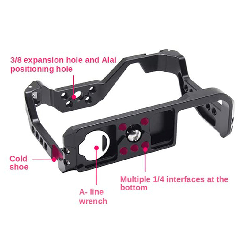 Topcine R7 Cage Kit for Canon R7 Camera, EOS R7 Camera Cage with Quick Release Plate,Cold Shoe Mount for Microphone and Light r7 cage r7 cage Camera Cages TOPCINE
