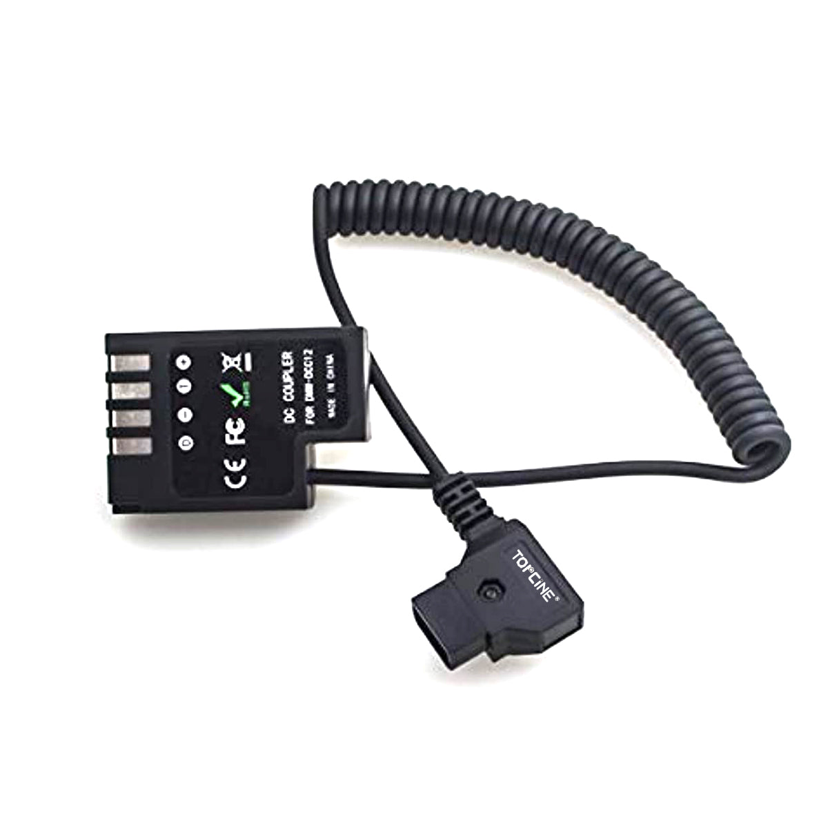 Topcine D-Tap to DMW-BLF19 Dummy Battery Adapter Cable Coiled For Panasonic DMC GH3 GH4 GH5 GH5S Cameras dummy battery TOPCINE