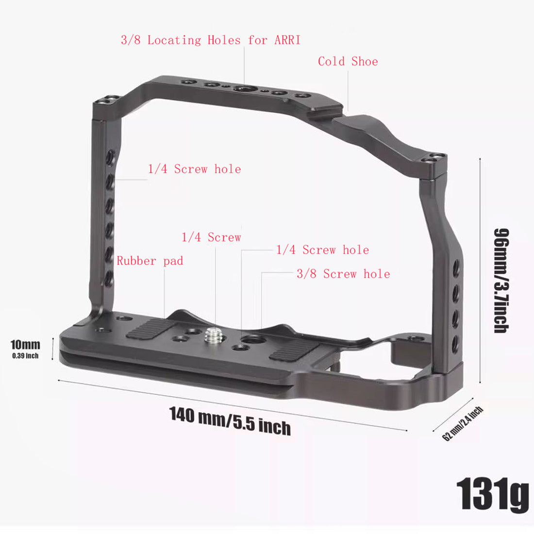 Topcine Z30 Camera Cage for Nikon Z30 Camera, with 3/8"-16 Locating Holes for ARRI and Cold Shoe Mount Extension for Microphone/ Light TOPCINE
