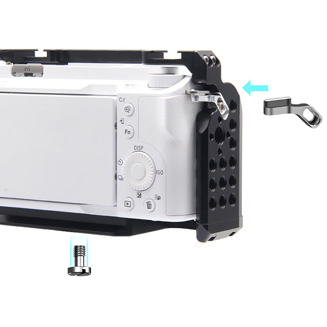Topcine Metal Cage with Wood Handle for Sony ZV-E1 Camera,with Multiple 1/4 Threaded Holes ARRI Positioning Points and Cold Shoes Mounts TOPCINE