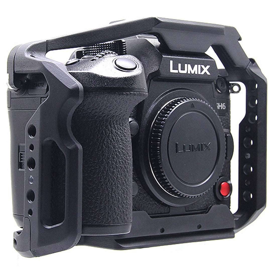 Topcine Aluminum Alloy GH6 Cage for Panasonic LUMIX GH6 Camera,with Cold Shoe Mount 1/4 & 3/8 Inch Screw Holes Full DSLR Camera Cage Rig TOPCINE