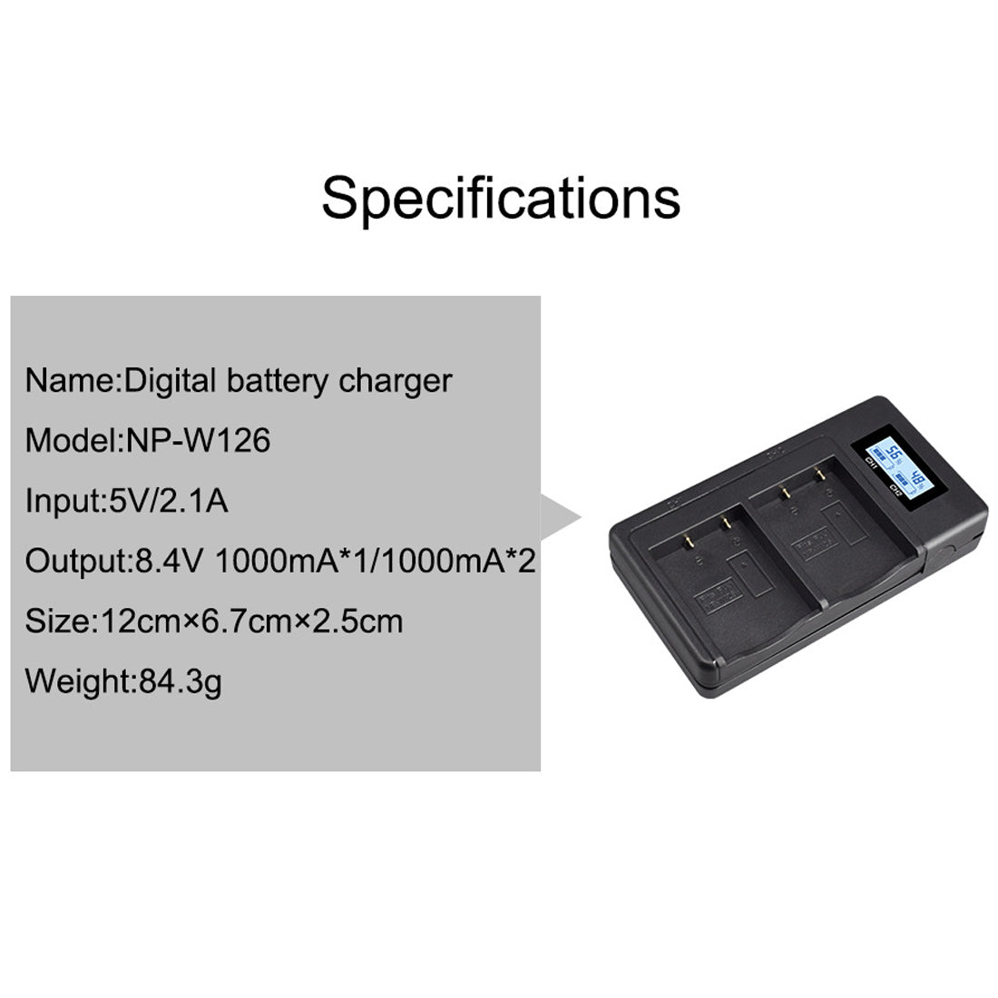 Topcine Dual Slot NP-W126 Battery Fast Charger,NPW126 Charger Compatible for Fujifilm HS30EXR, HS33EXR, HS35EXR, HS50EXR, X-A1, X-A2, X-A3, X-A5, X-A7, X-A10, X-E1, X-E2, X-E2S, X-E3, X-E4, X-H1, X-M1, X-Pro1, X-Pro2, X-Pro3, X-S10, X-T1, X-T2, X-T3, X-T1 TOPCINE