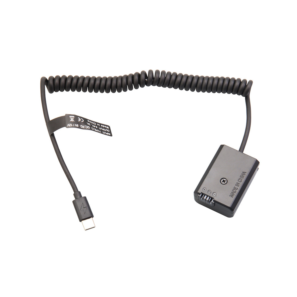 Topcine NP-FW50 Dummy Battery with USB-C(Type-C) PD Power Adapter Coiled Cable for Sony A7、A7R A7S A7M A7R2 A6500 A6400 A6300、A5100 A5000 A3000 ZV-E10 RX10 NEX3/5/7 A55Cameras TOPCINE