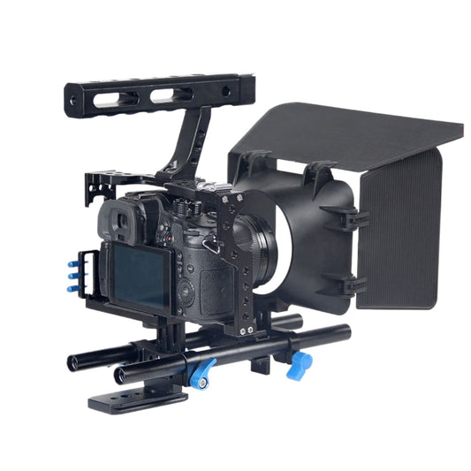 Camera Cage Kit with Mattebox Follow Focus 15mm Rods for Sony A7S A7 A7R A7RII A7SII Cage Topcine Official Store