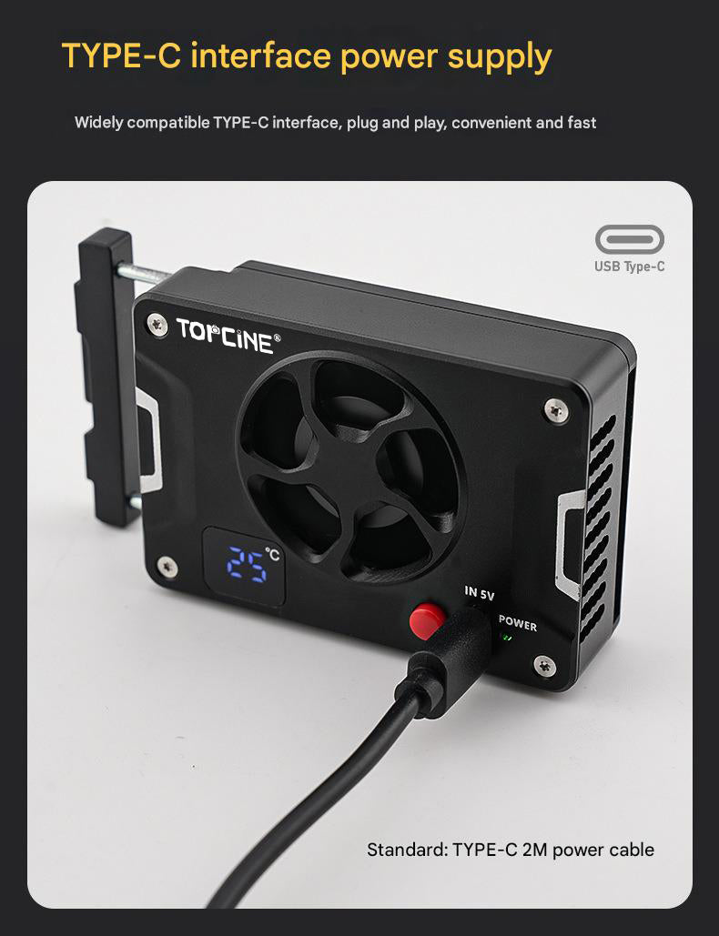 Universal Camera Cooling Fan for Sony A7M4/FX3 Canon R8 Fuji Nikon ZF Camera Live Broadcast Constant Temperature Semiconductor Cooling Fan