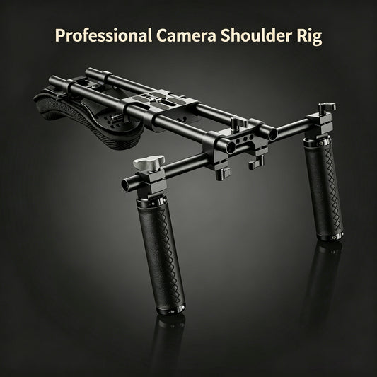 Professional Shoulder Rig Support Kit for Most DSLR Video Cameras Handheld Shoulder Mount Support Video Camera Anti-shake Stabilizer Kit for Vlogging Filmmaking Social Media Content Creation Outdoor Shooting