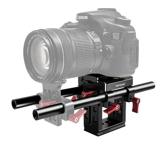 5mm Rail Support System with Rod Clamp & Quick Release Riser Plate for DSLR camera baseplate TOPCINE