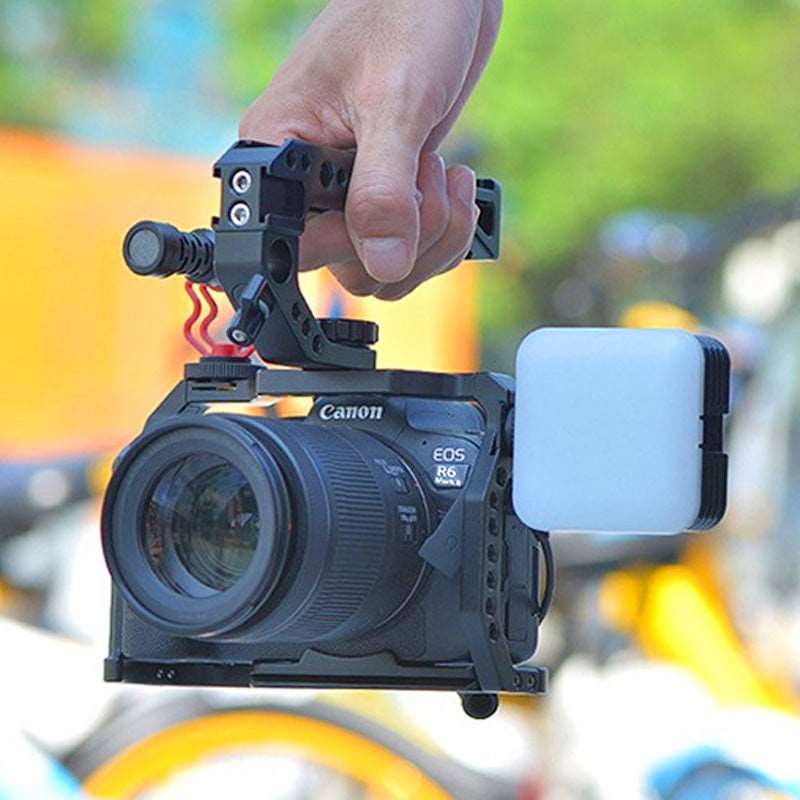 TOPCINE Camera Cage Compatible for Canon EOS R5/R5C/R6 R6markII Camera, Vlogging Video Shooting Filmmaking Rig Stabilizer with Dual Cold Shoe camera cage TOPCINE