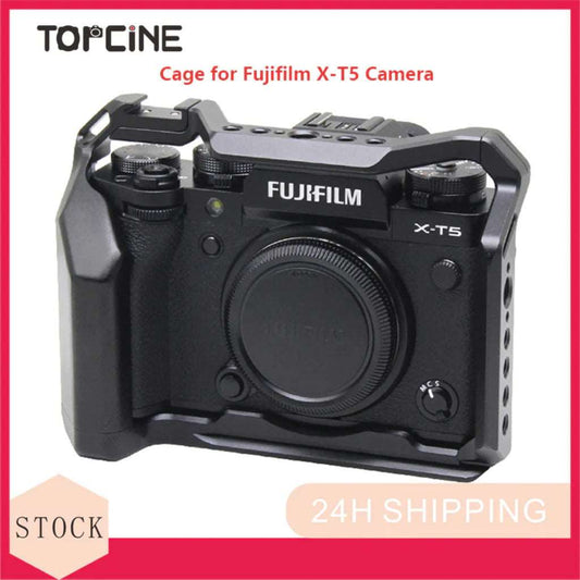 Topcine Camera Full Cage Compatible for Fujifilm X-T5 Camera, Aluminum Alloy Camera Rig for Fujifilm XT5. 3/8"-16 Locating Holes for ARRI, Included Cold Shoe  TOPCINE