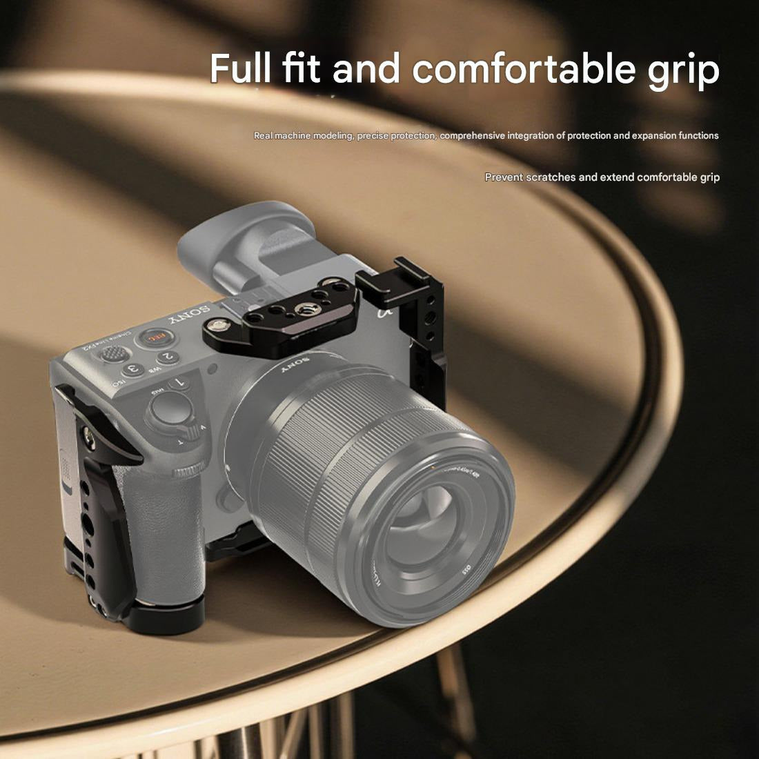 FX2 Camera Cage Compatible for Sony FX2 Digital Cinema Camera Accessory with NATO Slider Buit-in Arca Bottom Plate Two Point Locking Cold Shoe Multiple 1/4" 3/8" Threaded Holes for Quick Switch