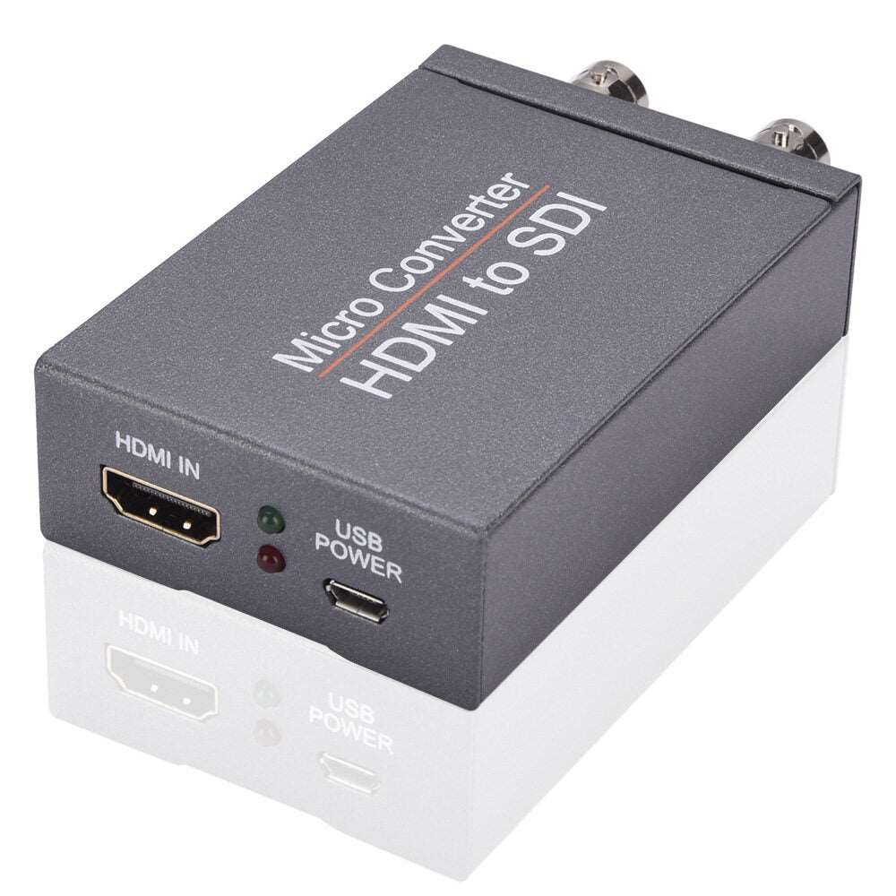 HD 3G Video Micro Converter SDI to HDMI+SDI Adapter ,HDMI in to Two SDI Output Mini 3G HD SD-SDI Video Converter Adapter with Audio Embedder,Support 1080P 60Hz,Auto Format Detection for Camera TOPCINE