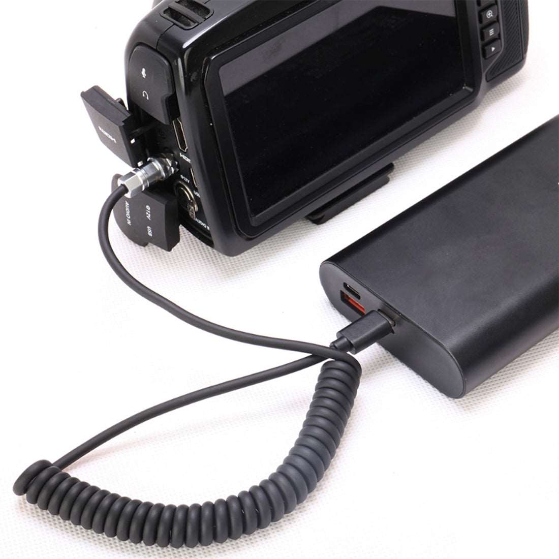 Topcine 12V USB/Type-C to BMPCC 4K 6K 6K Pro Spring Power Cable for Blackmagic Pocket Cinema Camera 4K 6K 6K Pro TOPCINE
