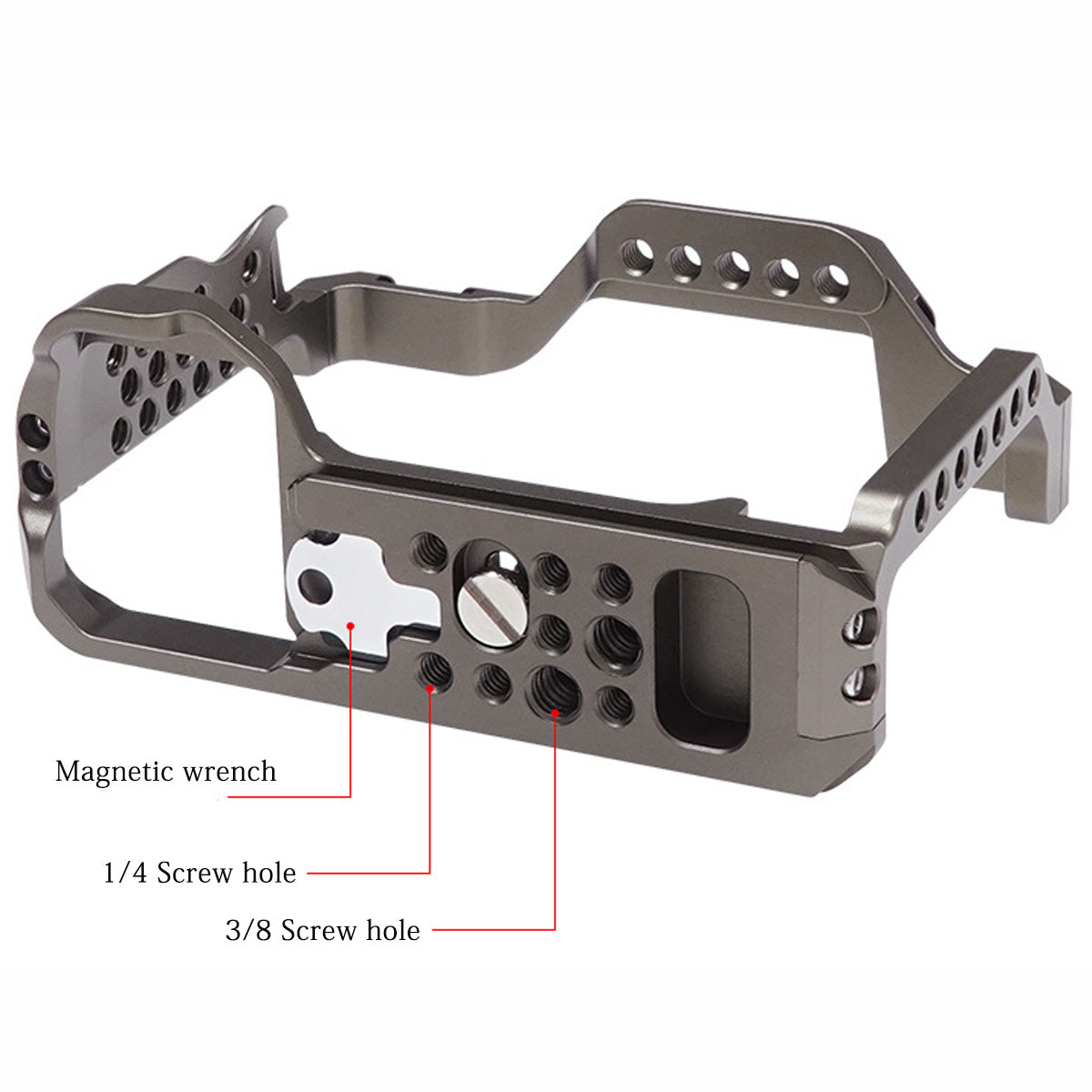 Topcine Camera Full Cage Compatible for Sony A7SⅢ Camera, Aluminum Alloy Sony A7S3 Camera Cage Rig with Cold Shoe Mount for Microphone and Light TOPCINE