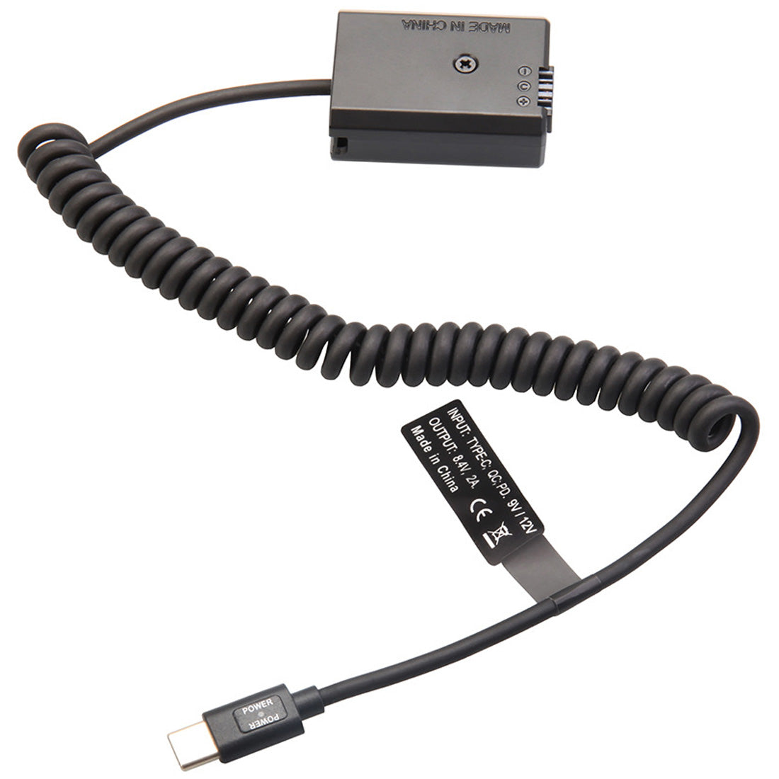 Topcine NP-FW50 Dummy Battery with USB-C(Type-C) PD Power Adapter Coiled Cable for Sony A7、A7R A7S A7M A7R2 A6500 A6400 A6300、A5100 A5000 A3000 ZV-E10 RX10 NEX3/5/7 A55Cameras TOPCINE