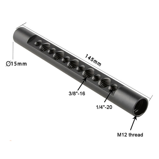 Topcine 15mm Cheese Rod 145mm with 1/4" & 3/8" Threads for Camera Rig TOPCINE