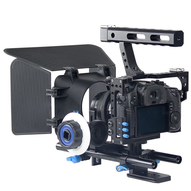 GH4 Camera Cage Kit for Sony A7S A7 A7R A7RII A7SII Cage with Mattebox Follow Focus 15mm Rods