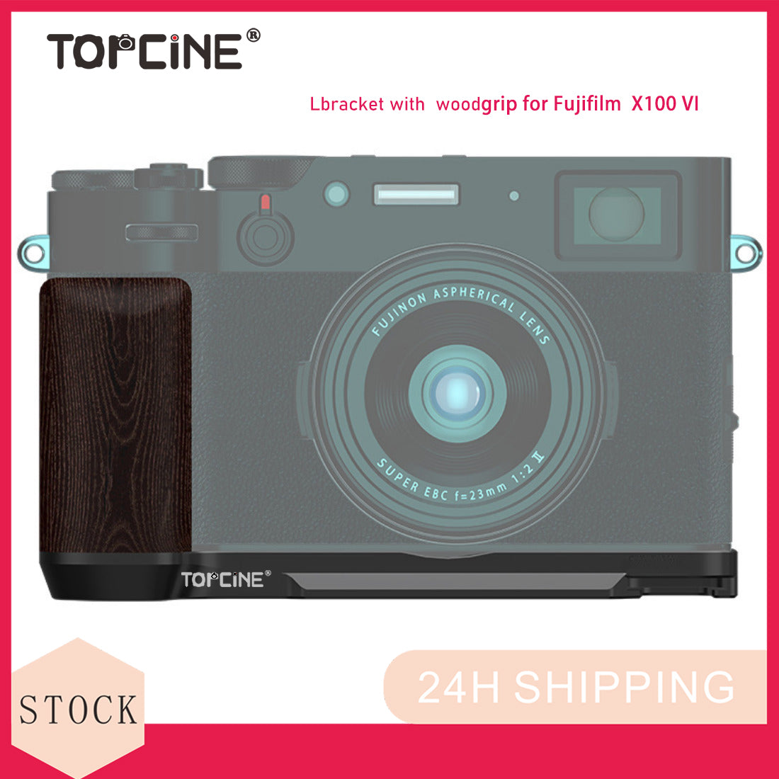 Topcine L Plate with Wood Handgrip for Fujifilm fujifilm x100vi cage TOPCINE