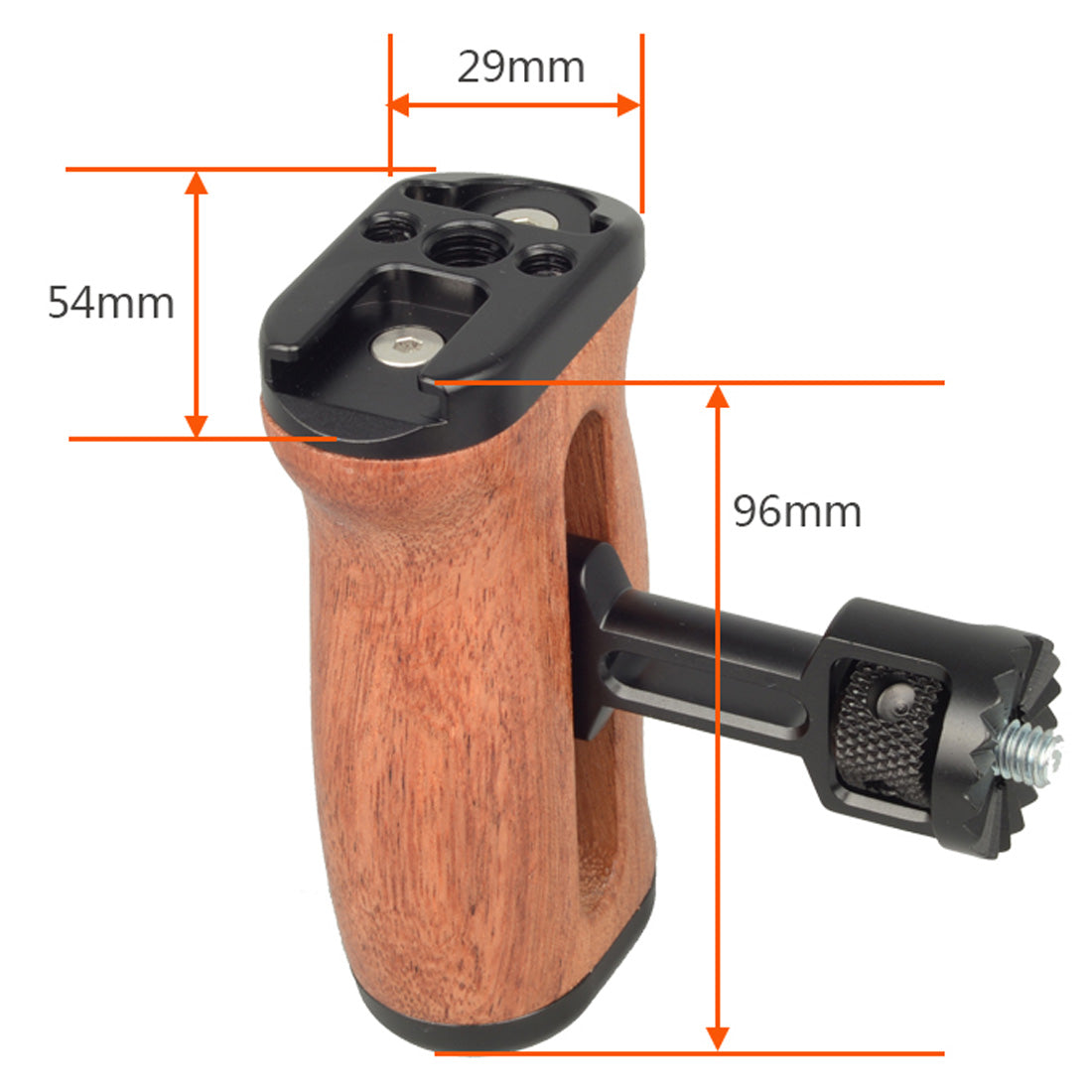 Topcine Universal Camera Cage Wooden Handle,360-Degree Rotative Side Wooden Grip Compatible with DSLR Camera Cage, Cover Microphone Fill light Side Grip Handle for DSLR TOPCINE