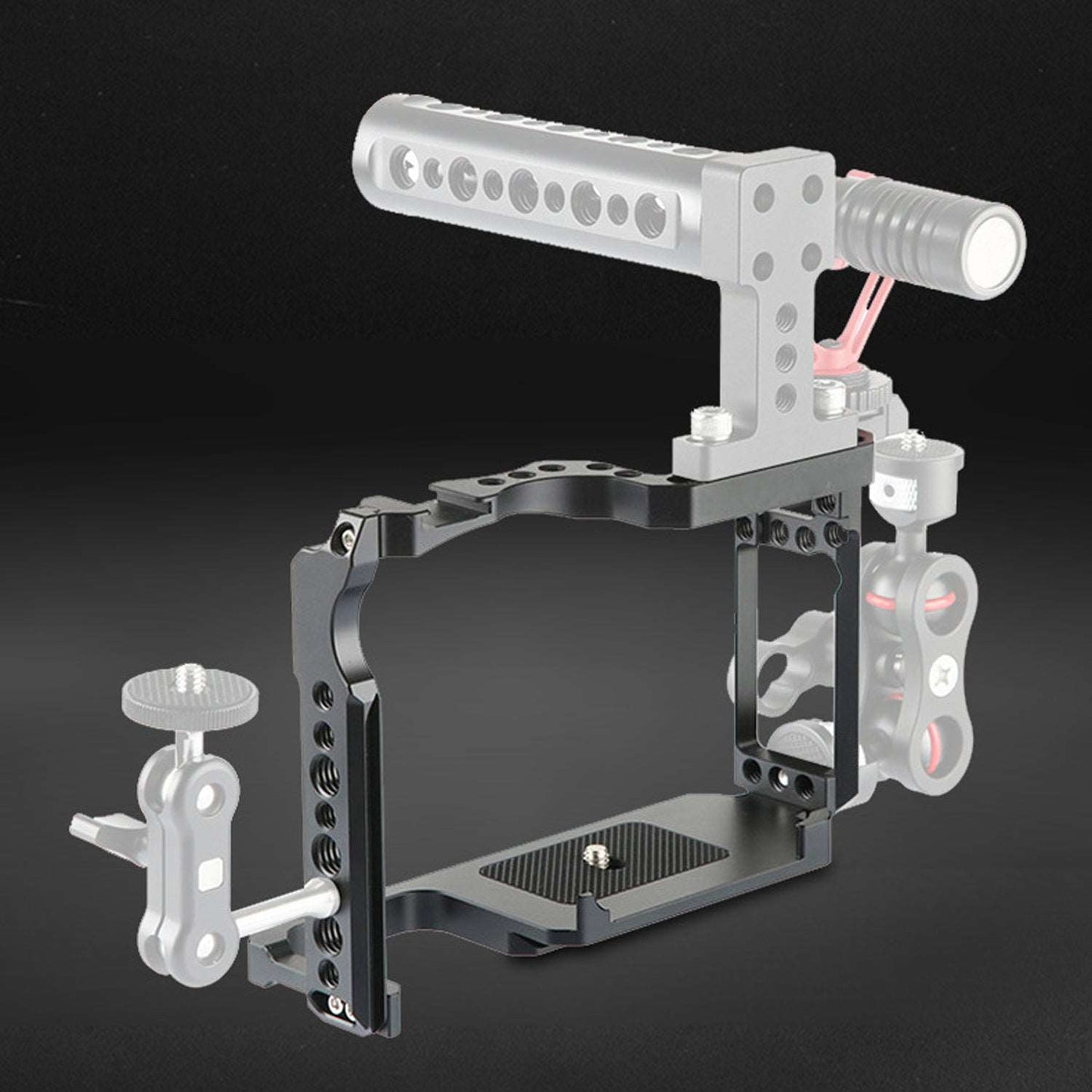 Topcine Camera Cage for Canon EOS 5D Mark II III IV DSLR Camera Case with Dual Cold Shoe Mount for Canon EOS 5D4 5D3 5D2 Camera Rig camera cage TOPCINE