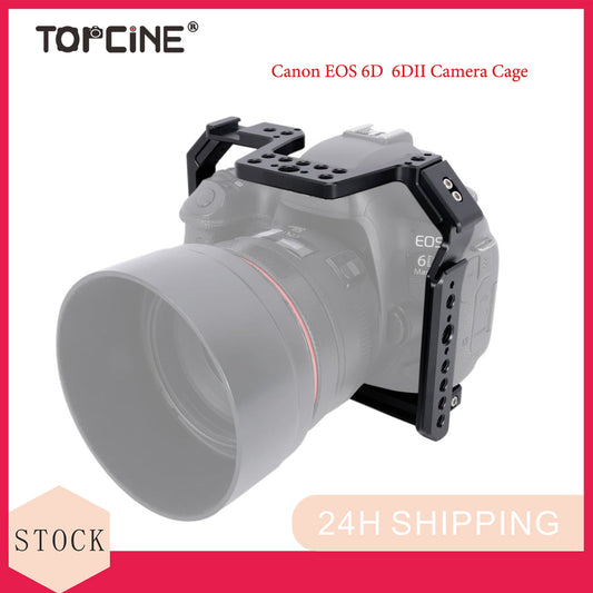 Camera Cage for Canon EOS 6D 6DII Mark II with NATO Rail Cold Shoe Quick Release Plate for Arca-Swiss Tpye