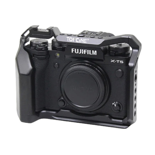 Topcine Camera Full Cage Compatible for Fujifilm X-T5 Camera, Aluminum Alloy Camera Rig for Fujifilm XT5. 3/8"-16 Locating Holes for ARRI, Included Cold Shoe TOPCINE