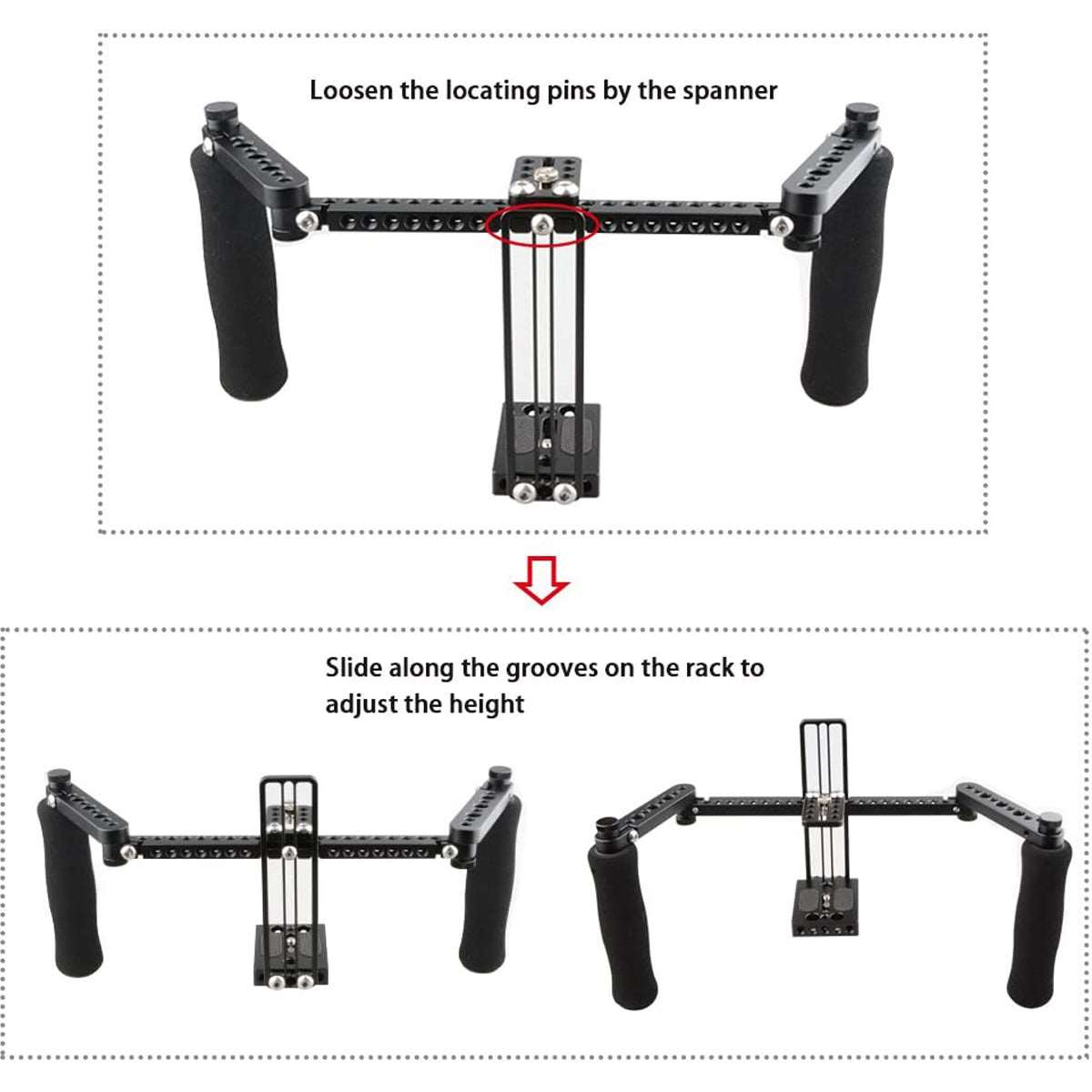 Topcine Director's Cage for Camera Monitors. Cage Fits to LCD Monitors from 5" to 7" Secure Support, Comfortable Handheld Shooting with Soft Dual Grip Handles TOPCINE
