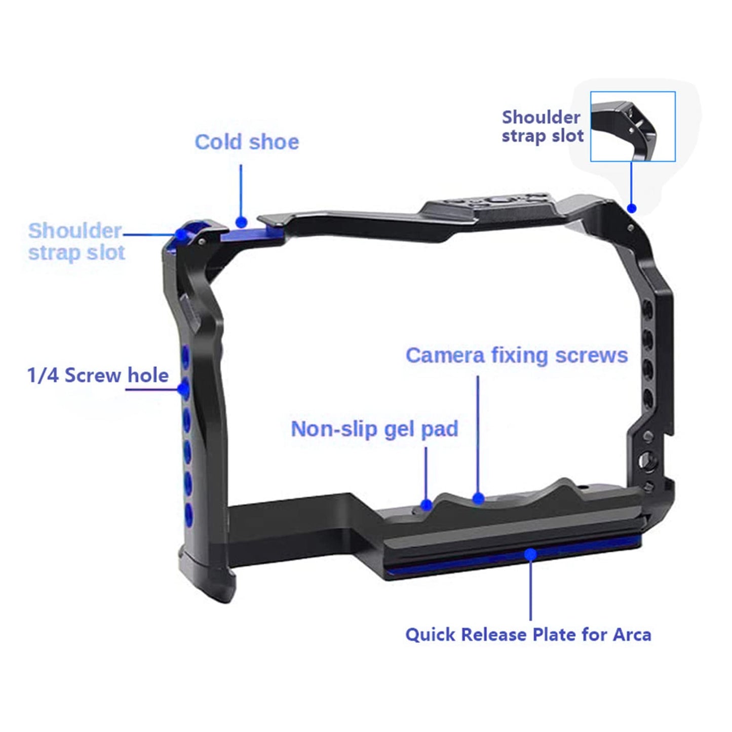 Camera Cage for Canon EOS R7 DSLR Camera with Dual Cold Shoe Mount Topcine Official Store