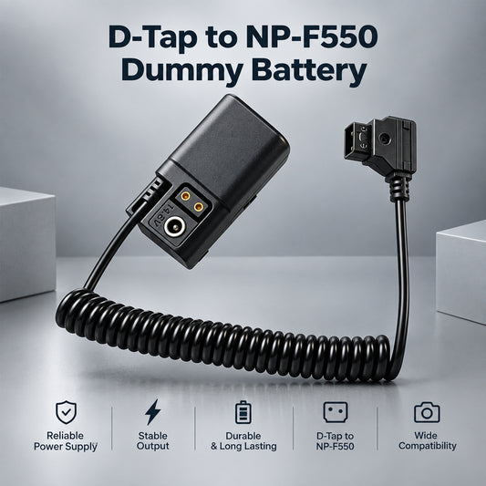 NP-F550 Dummy Battery to D-Tap Power Adapter | Continuous External Camera Power camera dummy battery Topcine Official Store