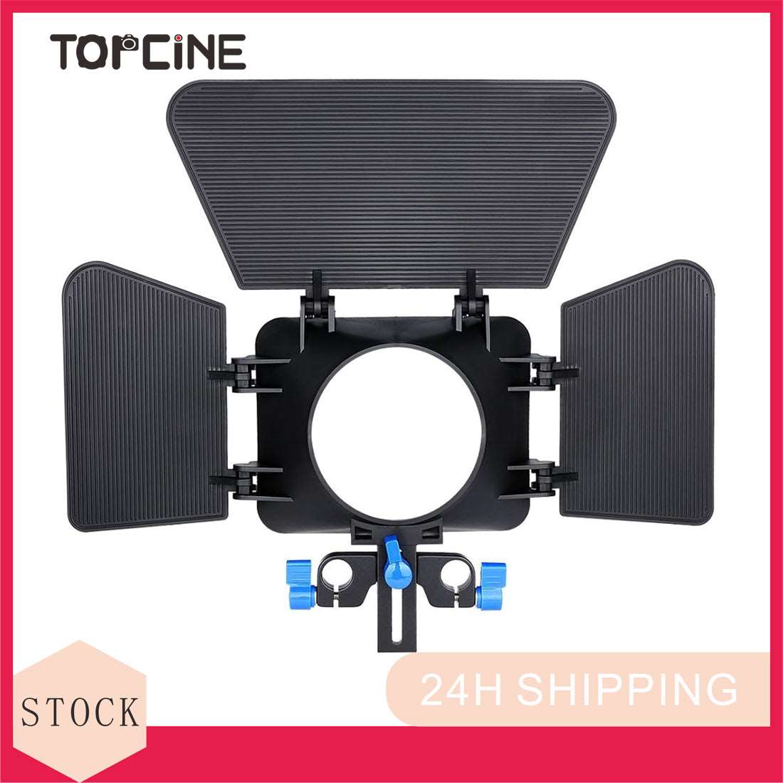 Topcine Matte Box for 15mm Standard Rail Rods for Canon Sony Panasonic Nikon Fujifilm Olympus Cameras Camcorder Lenses Diameter Less Than 85mm with Height Adjustable for Different Camera Lenses TOPCINE
