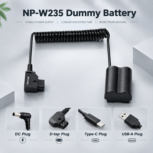 D-Tap to NP-W235 Dummy Battery for Fujifilm X-T4 X-T5 XH2S camera dummy battery TOPCINE