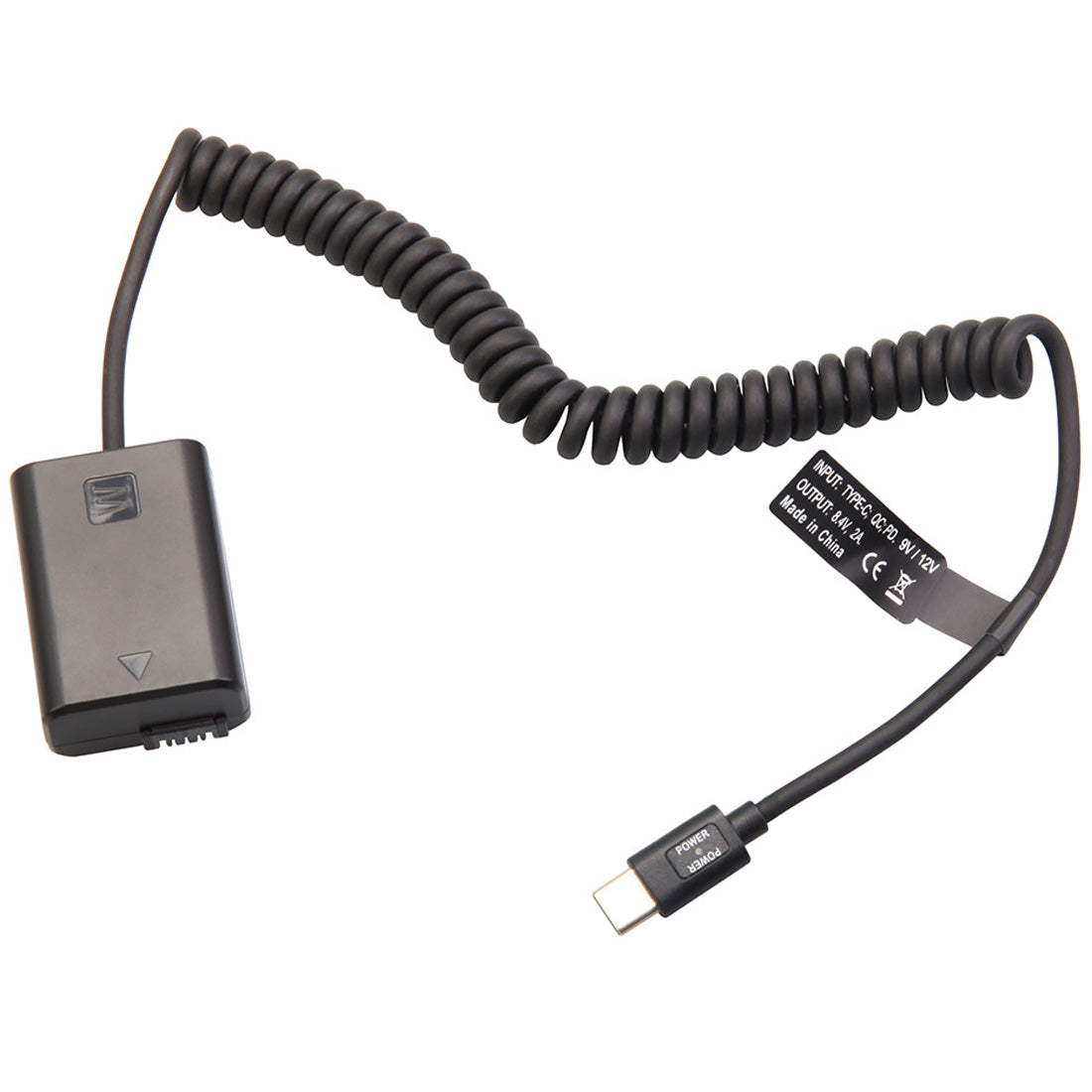 Topcine NP-FW50 Dummy Battery with USB-C(Type-C) PD Power Adapter Coiled Cable for Sony A7、A7R A7S A7M A7R2 A6500 A6400 A6300、A5100 A5000 A3000 ZV-E10 RX10 NEX3/5/7 A55Cameras TOPCINE