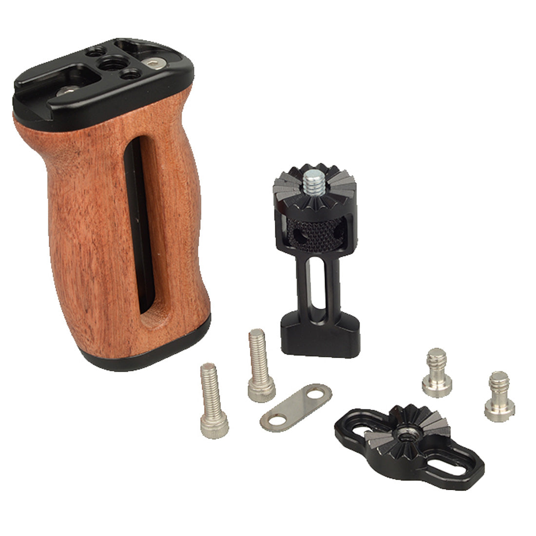 Topcine Universal Camera Cage Wooden Handle,360-Degree Rotative Side Wooden Grip Compatible with DSLR Camera Cage, Cover  Microphone Fill light Side Grip Handle for DSLR  TOPCINE