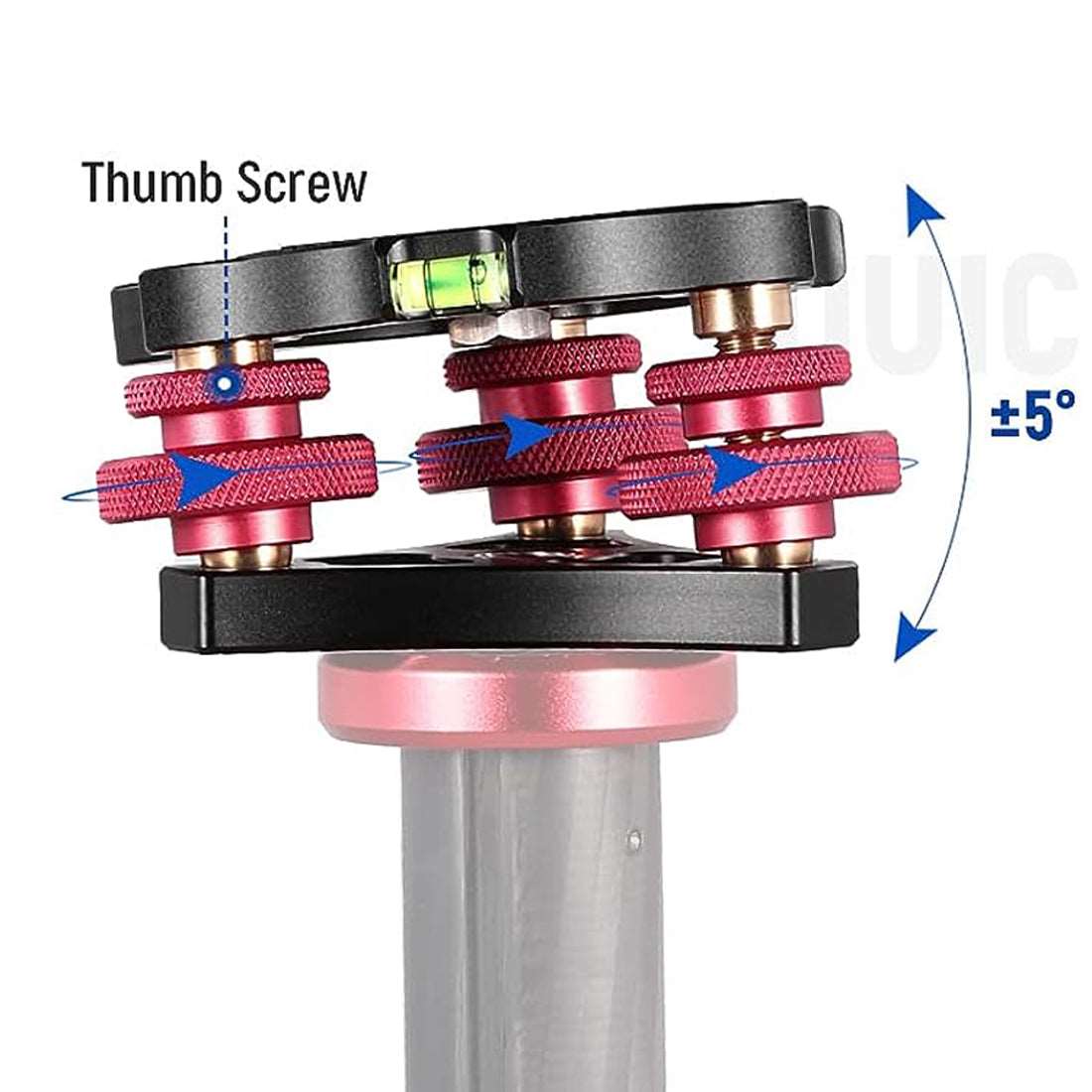 Topcine Camera Leveler Tripod Leveling Base Tri-Wheel Head for Macro Photography Aluminum Bubble Level 3 Axis Level with +/-5 Degree Precision Adjustment for DSLR Camera Rotator Panoramic Head TOPCINE