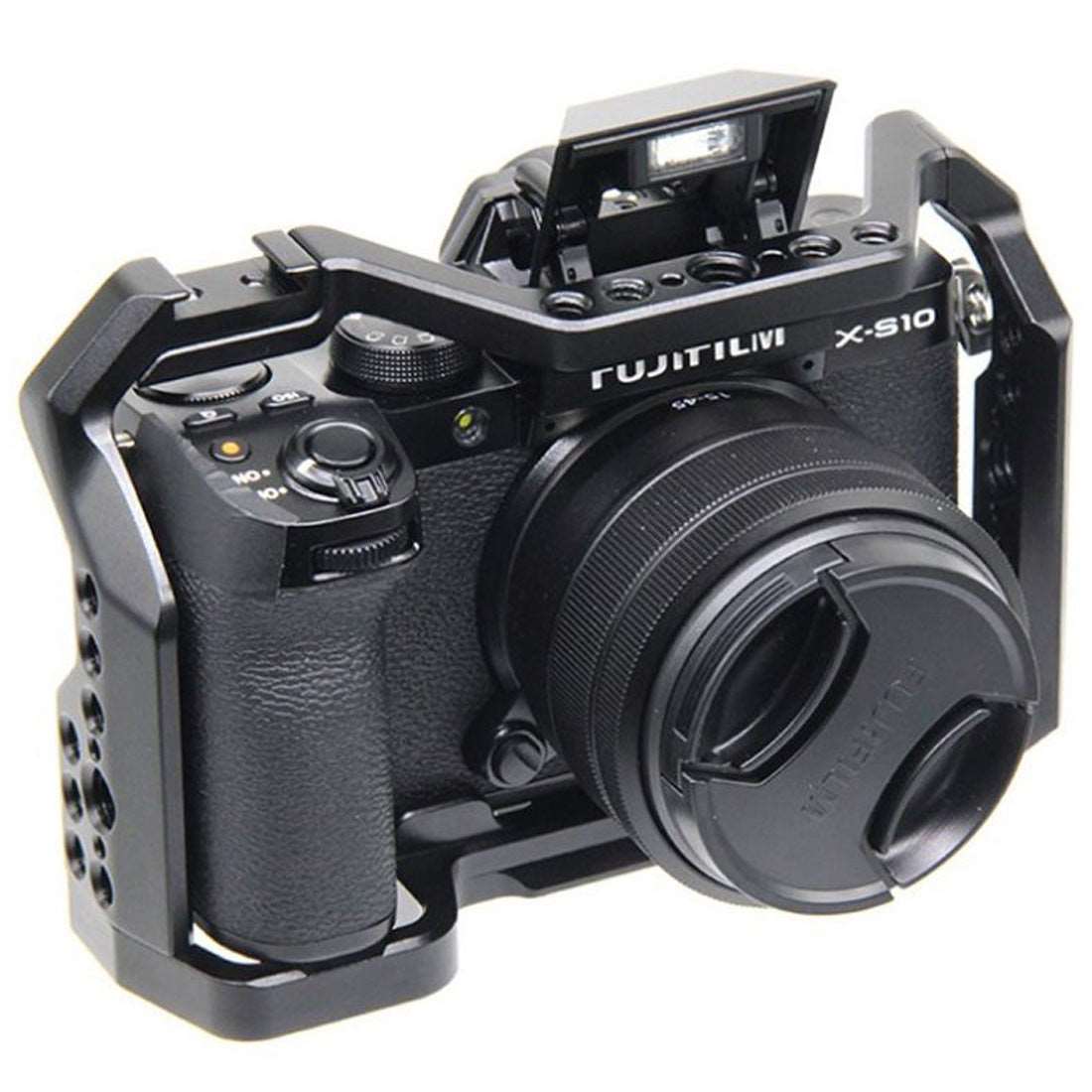 Topcine Camera Cage for Fujifilm X-S10,Fujifilm XS10 Camera Full Case with Cold Shoe Mount on Top for Compact Microphone Video Light camera cage TOPCINE