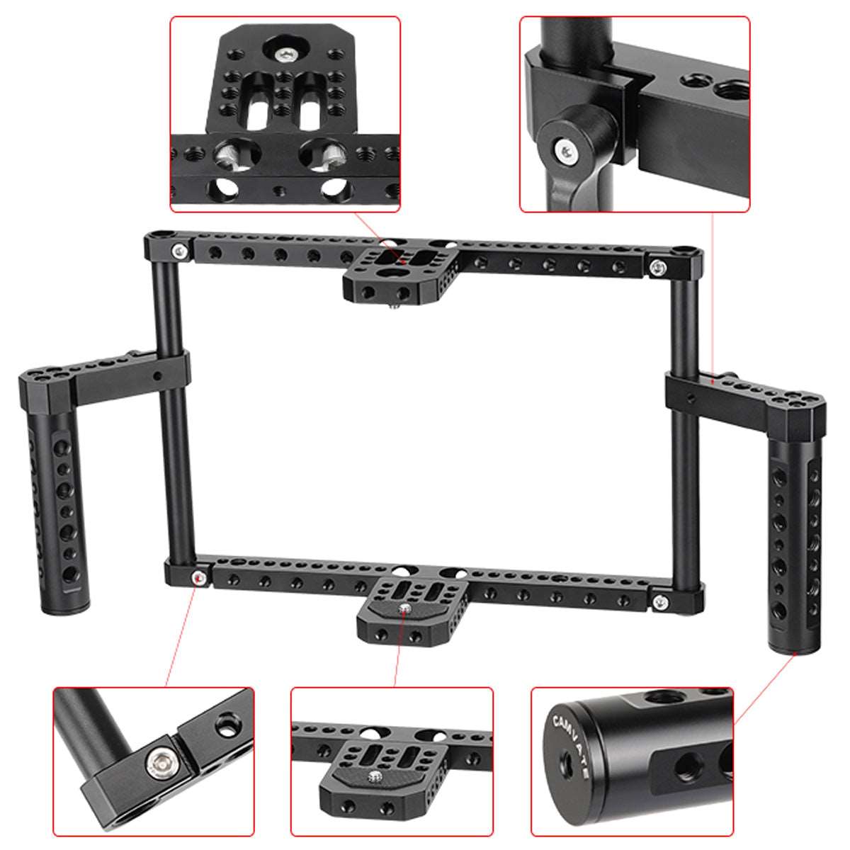Topcine Director's Cage for Camera Monitors. Cage Fits to LCD Monitors from 7" to 10" Secure Support, Comfortable Handheld Shooting with Dual Grip Handles TOPCINE