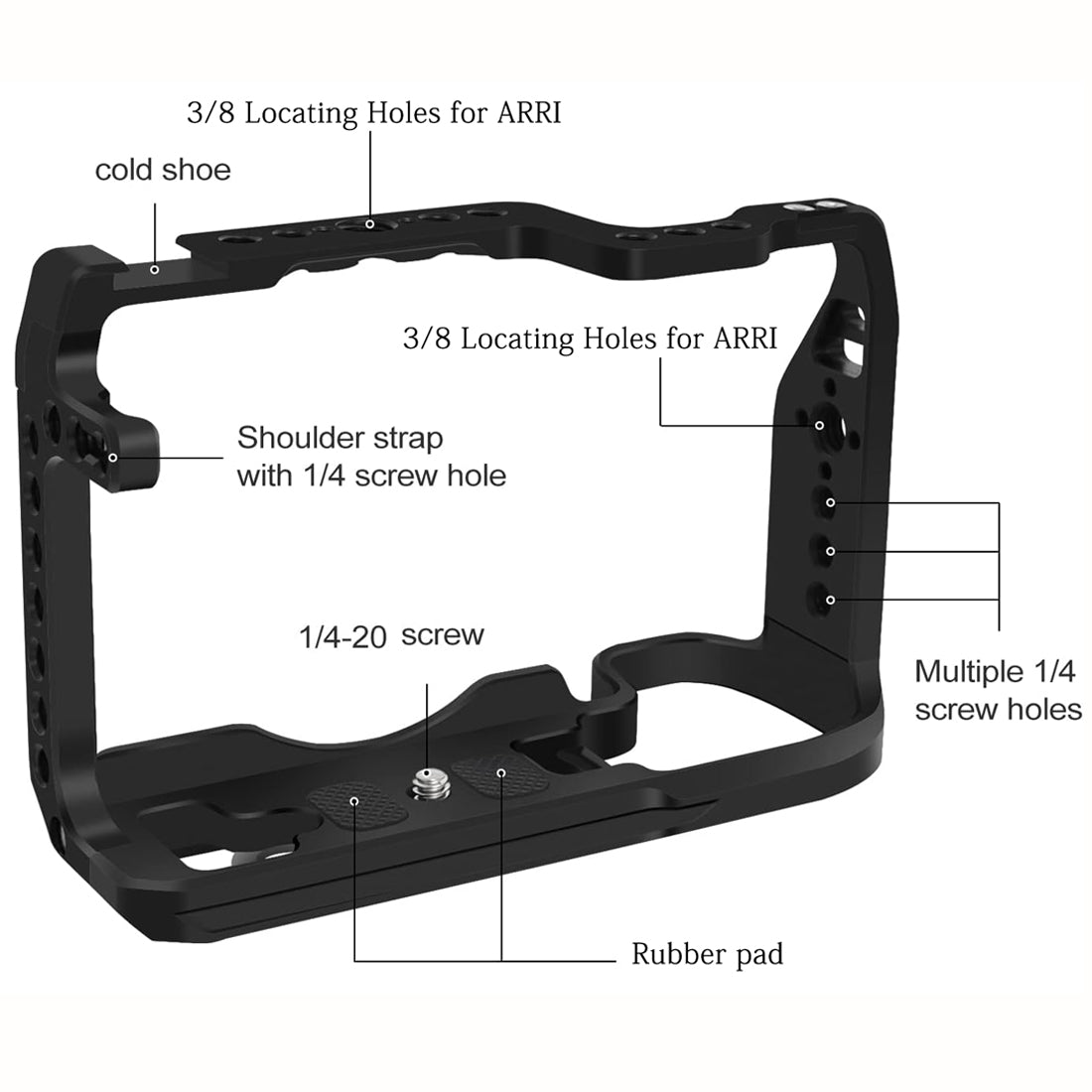Topcine EOS RP Cage for Canon EOS RP Camera with 3/8“ Arri Locating and Cold Shoe Mount Extension for Microphone/ Light TOPCINE