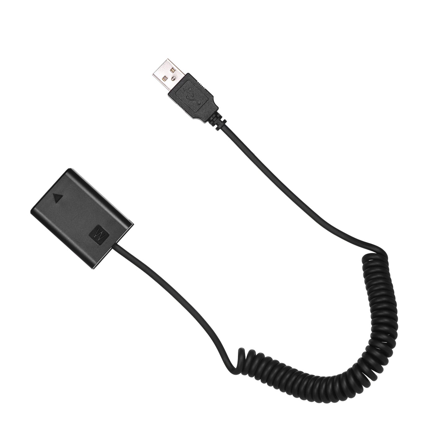 Topcine NP-FW50 Dummy Battery with DC Power Bank USB Adapter Flexible Spring Cable Compatible with Sony A7 A7II A7R A6500 NEX7 A35 A55 camera etc. TOPCINE