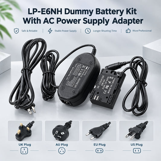 LP-E6NH Dummy Battery AC Power Adapter Kit for Canon EOS R5 R6 5D IV camera dummy battery TOPCINE