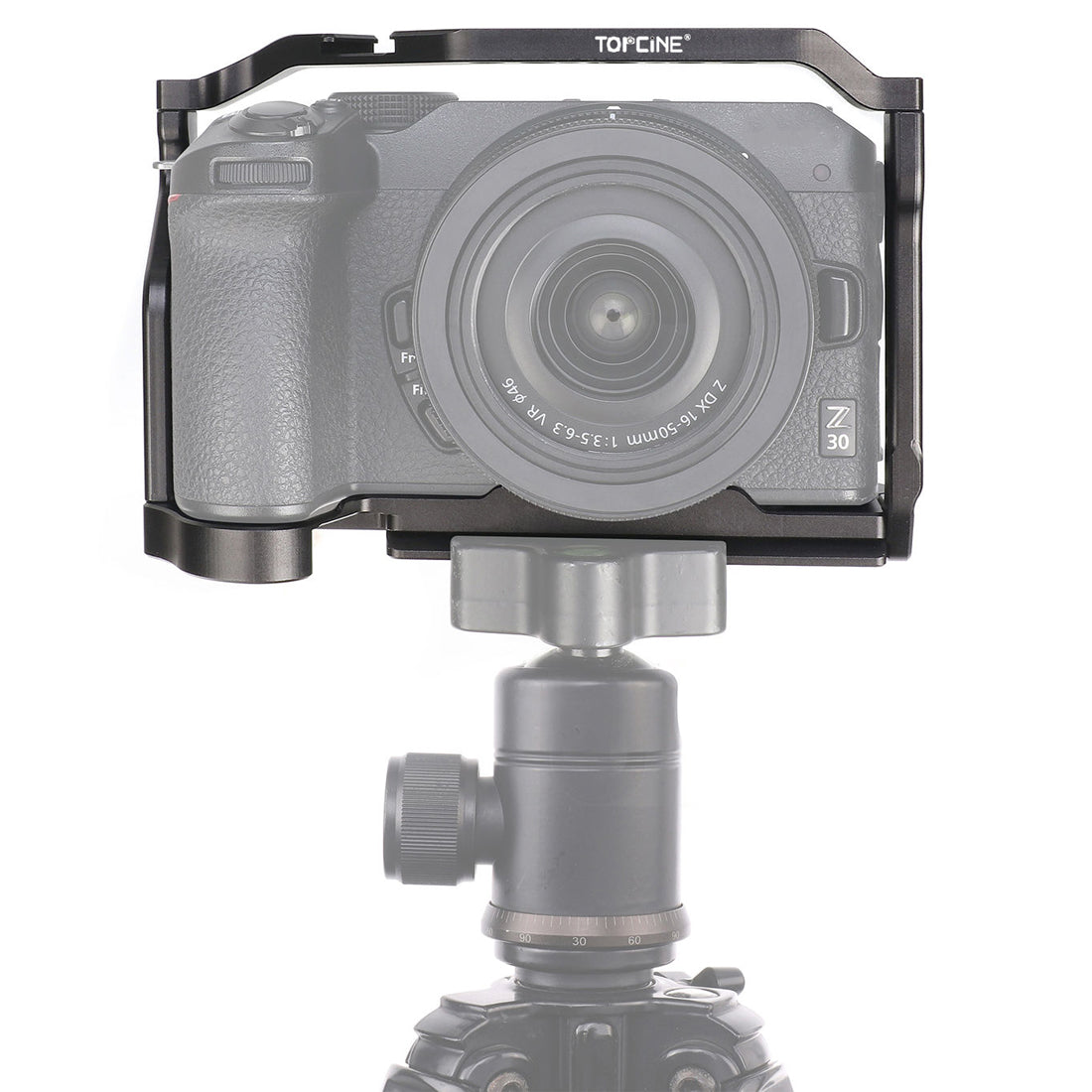 Topcine Z30 Camera Cage for Nikon Z30 Camera, with 3/8"-16 Locating Holes for ARRI and Cold Shoe Mount Extension for Microphone/ Light  TOPCINE