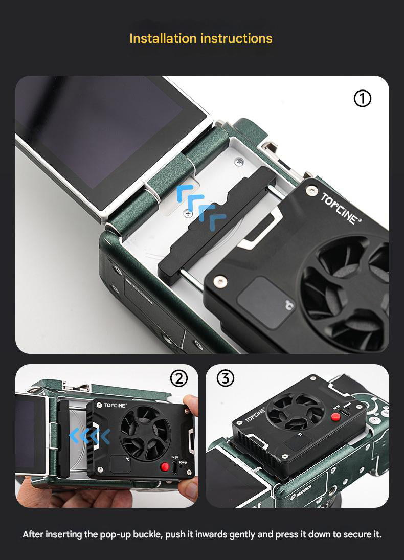 Universal Camera Cooling Fan for Sony A7M4/FX3 Canon R8 Fuji Nikon ZF Camera Live Broadcast Constant Temperature Semiconductor Cooling Fan