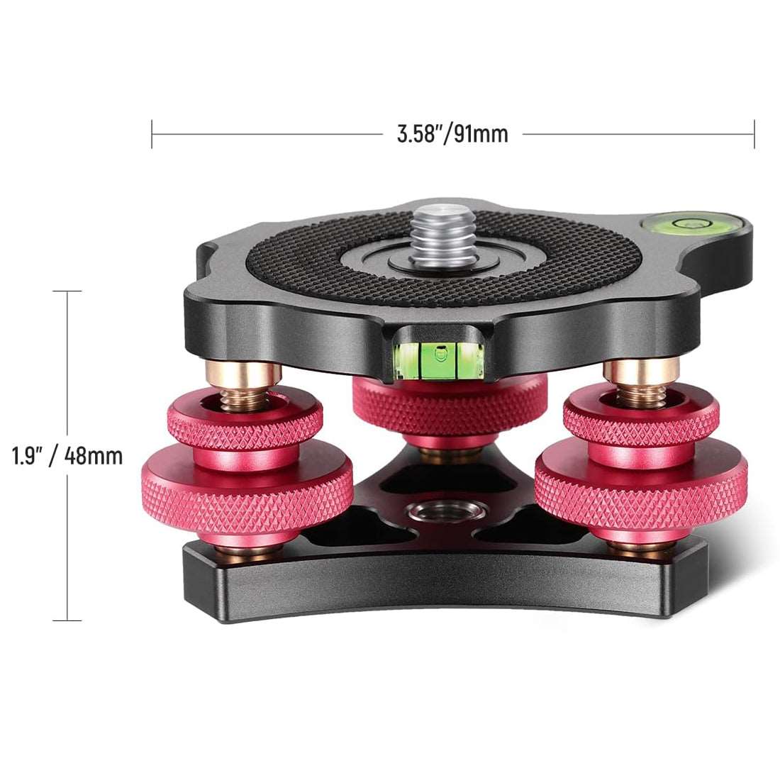 Topcine Camera Leveler Tripod Leveling Base Tri-Wheel Head for Macro Photography Aluminum Bubble Level 3 Axis Level with +/-5 Degree Precision Adjustment for DSLR Camera Rotator Panoramic Head TOPCINE