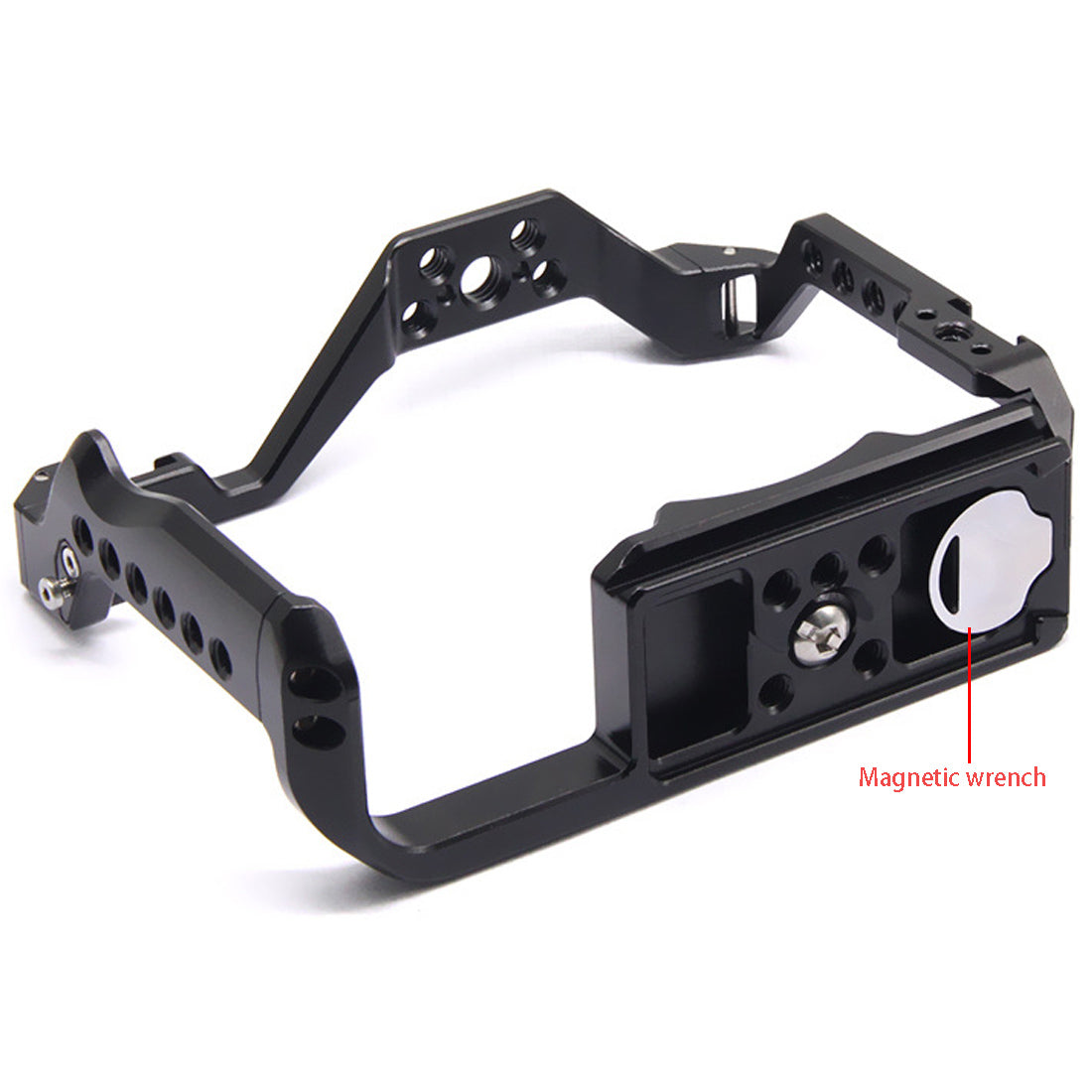 Topcine R8 Cage for Canon EOS R8 Camera,Aluminum Alloy DSLR Rig Stabilizer with Cold Shoe, 1/4"-20 Threaded Holes for Filmmaking, Vlogging,Video Shooting Camera Cages TOPCINE