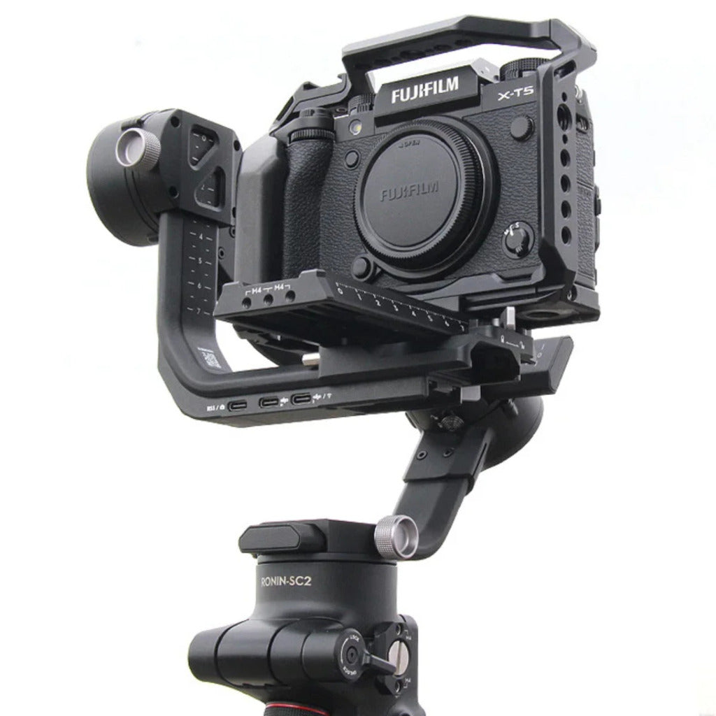 Topcine Camera Full Cage Compatible for Fujifilm X-T5 Camera, Aluminum Alloy Camera Rig for Fujifilm XT5. 3/8"-16 Locating Holes for ARRI, Included Cold Shoe TOPCINE