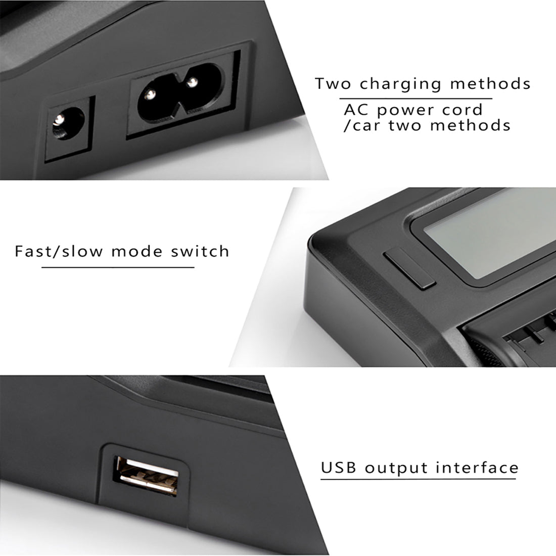 Topcine LCD Dual Channel SONY NP-F970 F960 F770 F750 F550 Battery Charger for Sony NP-500/ NP-F530/NP-F550/NP-F560/NP-F570/NP-F750/NP-F770/NP-960/NP-F930/NP-F950/NP-F960/NP-F970 Cameras TOPCINE