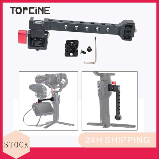 TOPCINE Monitor Mount Rotation Adjust Extension Plate arm with 1/4'' Hot Shoe Mic Flash Light Stand Holder for DJI Roin-S/SC/RS2/RSC2,for Zhiyun Crane 3S/3/2S/2  TOPCINE