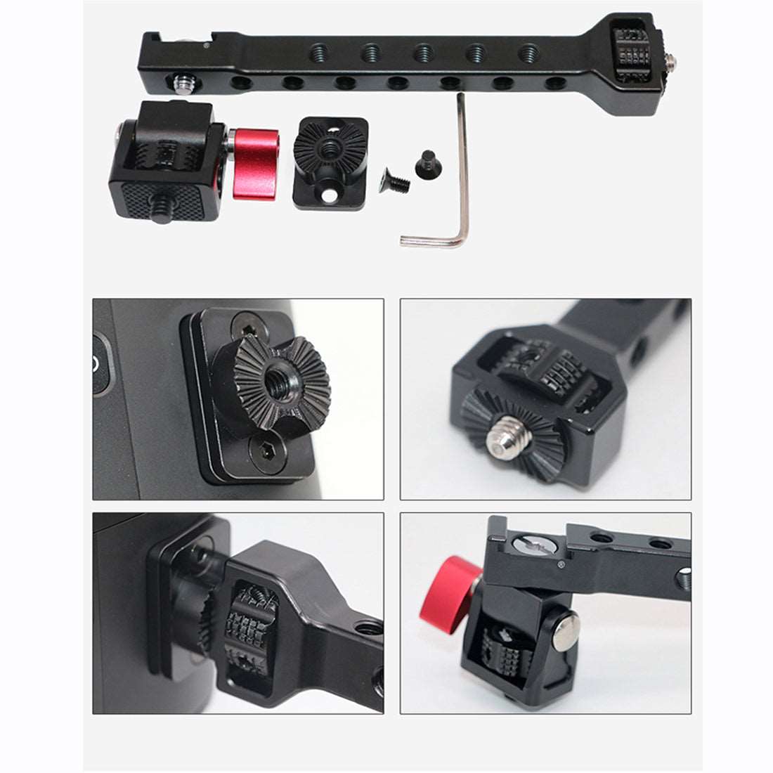 TOPCINE Monitor Mount Rotation Adjust Extension Plate arm with 1/4'' Hot Shoe Mic Flash Light Stand Holder for DJI Roin-S/SC/RS2/RSC2,for Zhiyun Crane 3S/3/2S/2  TOPCINE