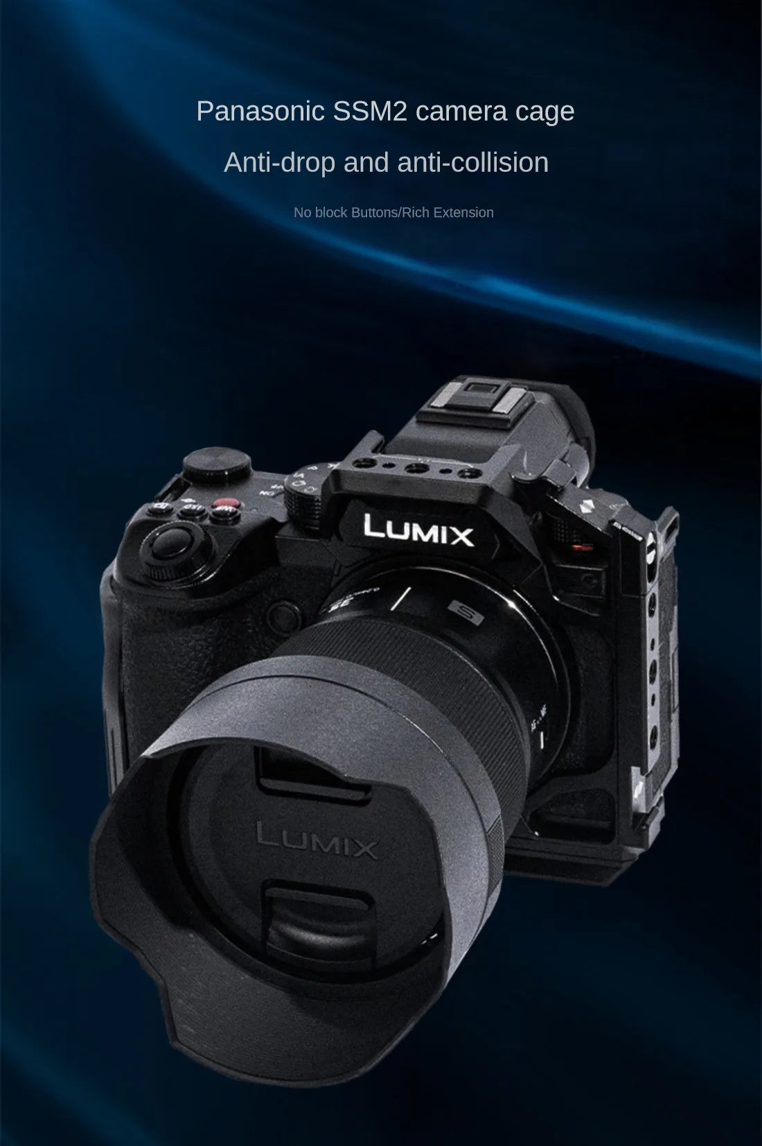 Topcine Camera Cage for Panasonic Lumix S5II S5IIX G9II with 2 Cold Shoe Mounts 1/4" Threaded Holes Arca Quick Release Plate