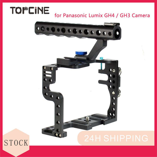Topcine Lumix GH4 Cage with Top Handle Grip, for Panasonic Lumix GH4 / GH3 Camera Rig Photo Studio Kit