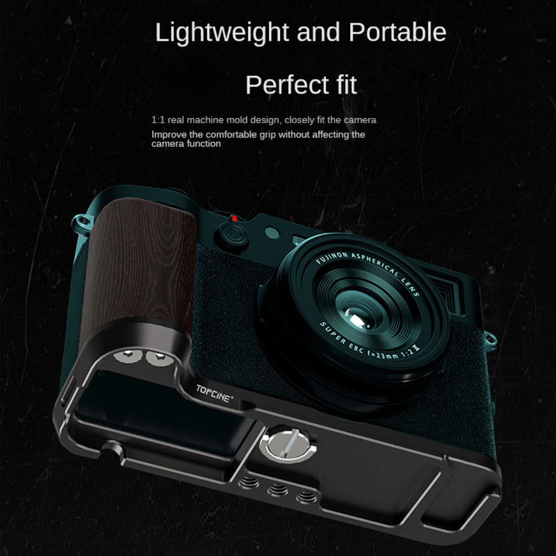 Topcine L Plate with Wood Handgrip for Fujifilm fujifilm x100vi cage TOPCINE